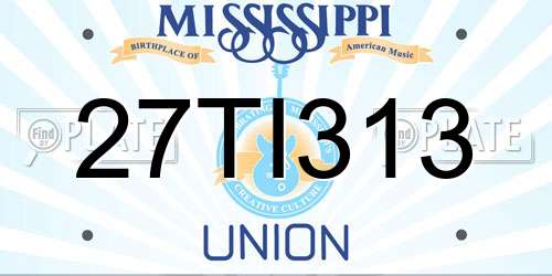 27TI313 Mississippi License Plate