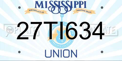 27TI634 Mississippi License Plate