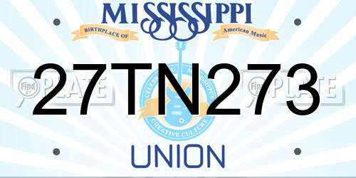 27TN273 Mississippi License Plate