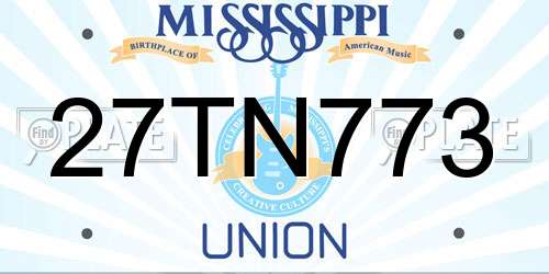 27TN773 Mississippi License Plate