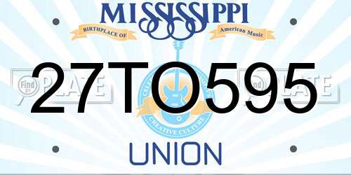 27TO595 Mississippi License Plate