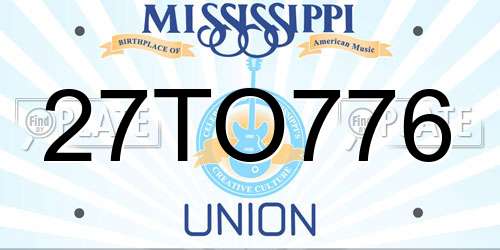 27TO776 Mississippi License Plate