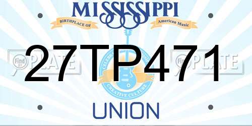 27TP471 Mississippi License Plate