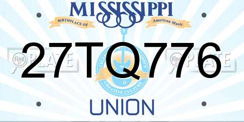 27TQ776 Mississippi License Plate
