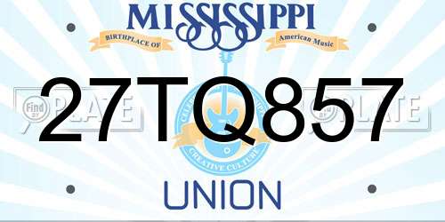 27TQ857 Mississippi License Plate