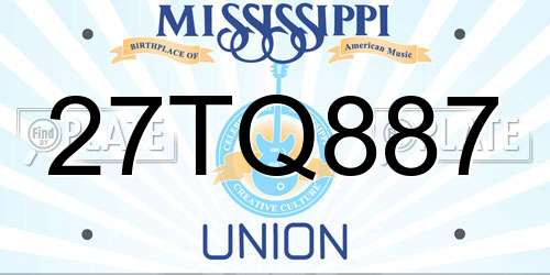 27TQ887 Mississippi License Plate
