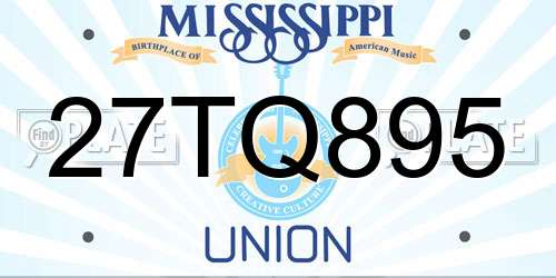27TQ895 Mississippi License Plate