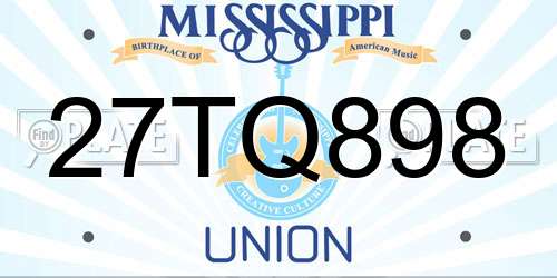 27TQ898 Mississippi License Plate