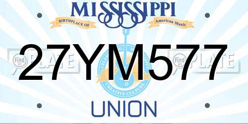 27YM577 Mississippi License Plate