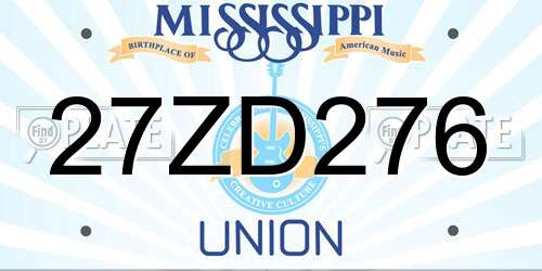 27ZD276 Mississippi License Plate