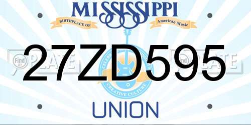 27ZD595 Mississippi License Plate
