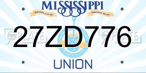 27ZD776 Mississippi License Plate