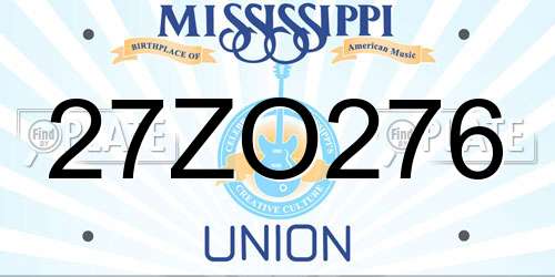 27ZO276 Mississippi License Plate