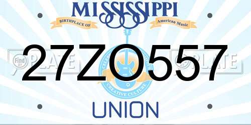 27ZO557 Mississippi License Plate