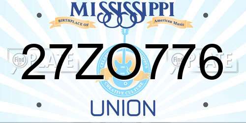 27ZO776 Mississippi License Plate