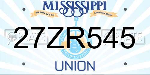27ZR545 Mississippi License Plate