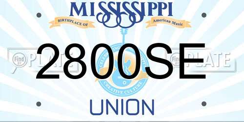 2800SE Mississippi License Plate