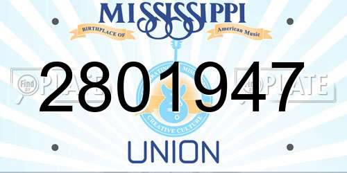 2801947 Mississippi License Plate