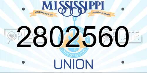 2802560 Mississippi License Plate