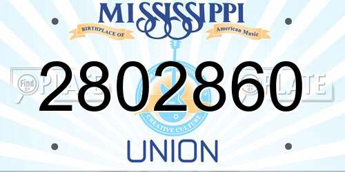 2802860 Mississippi License Plate