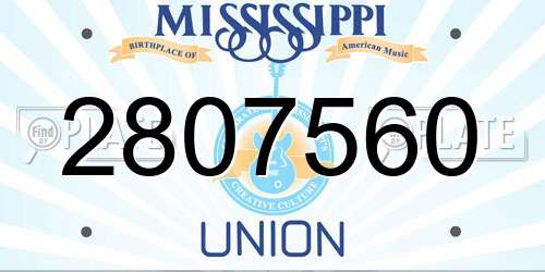 2807560 Mississippi License Plate