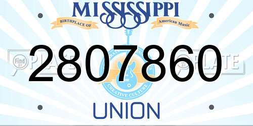 2807860 Mississippi License Plate