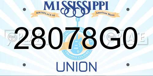 28078G0 Mississippi License Plate