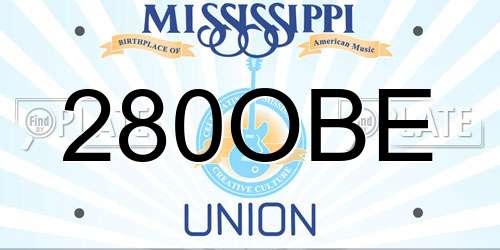 280OBE Mississippi License Plate