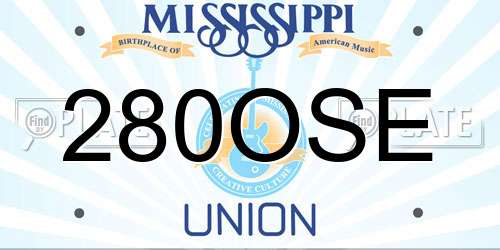 280OSE Mississippi License Plate