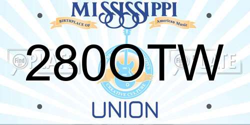 280OTW Mississippi License Plate