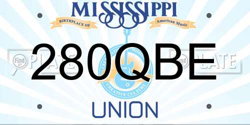 280QBE Mississippi License Plate