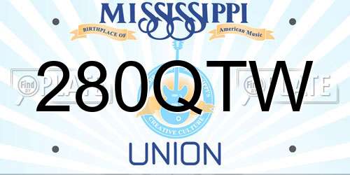 280QTW Mississippi License Plate