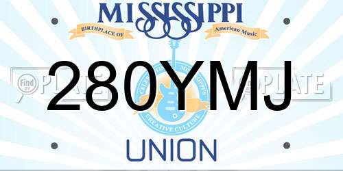 280YMJ Mississippi License Plate