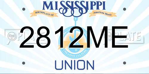 2812ME Mississippi License Plate