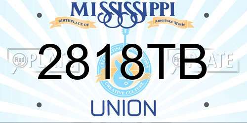 2818TB Mississippi License Plate