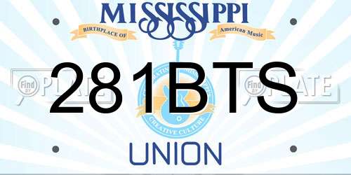281BTS Mississippi License Plate