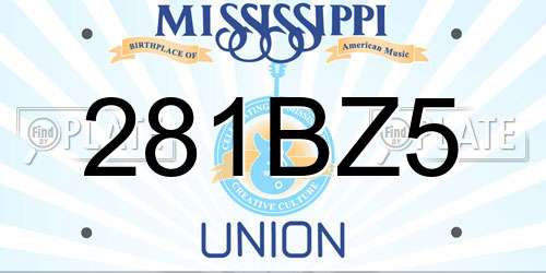 281BZ5 Mississippi License Plate