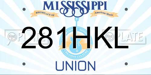 281HKL Mississippi License Plate