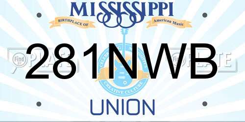 281NWB Mississippi License Plate