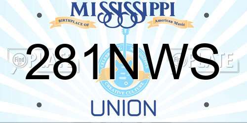 281NWS Mississippi License Plate