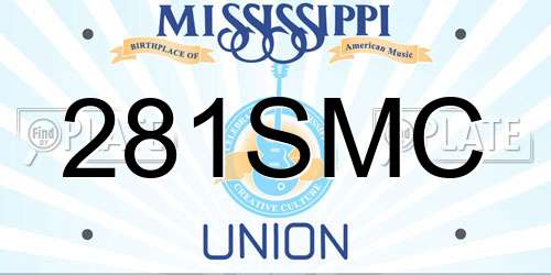 281SMC Mississippi License Plate