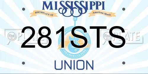 281STS Mississippi License Plate