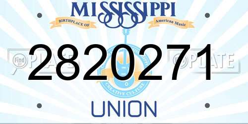 2820271 Mississippi License Plate