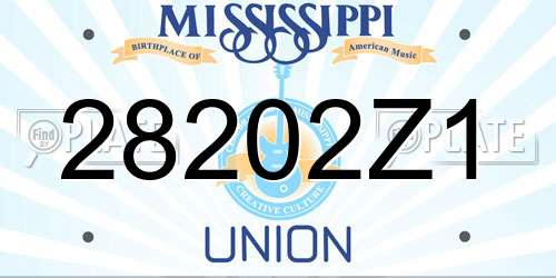 28202Z1 Mississippi License Plate