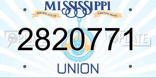 2820771 Mississippi License Plate