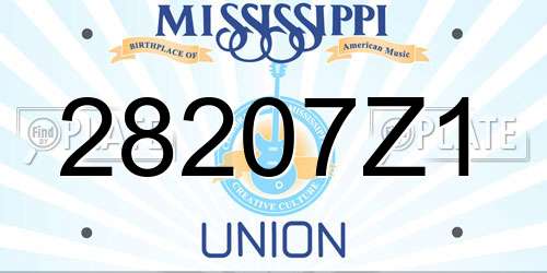 28207Z1 Mississippi License Plate
