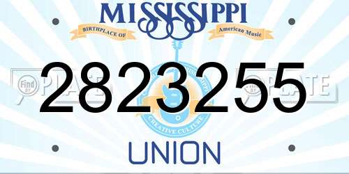 2823255 Mississippi License Plate