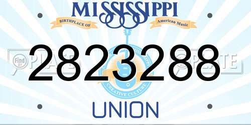 2823288 Mississippi License Plate
