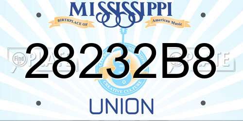 28232B8 Mississippi License Plate