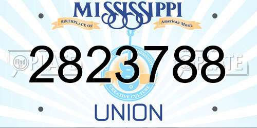 2823788 Mississippi License Plate